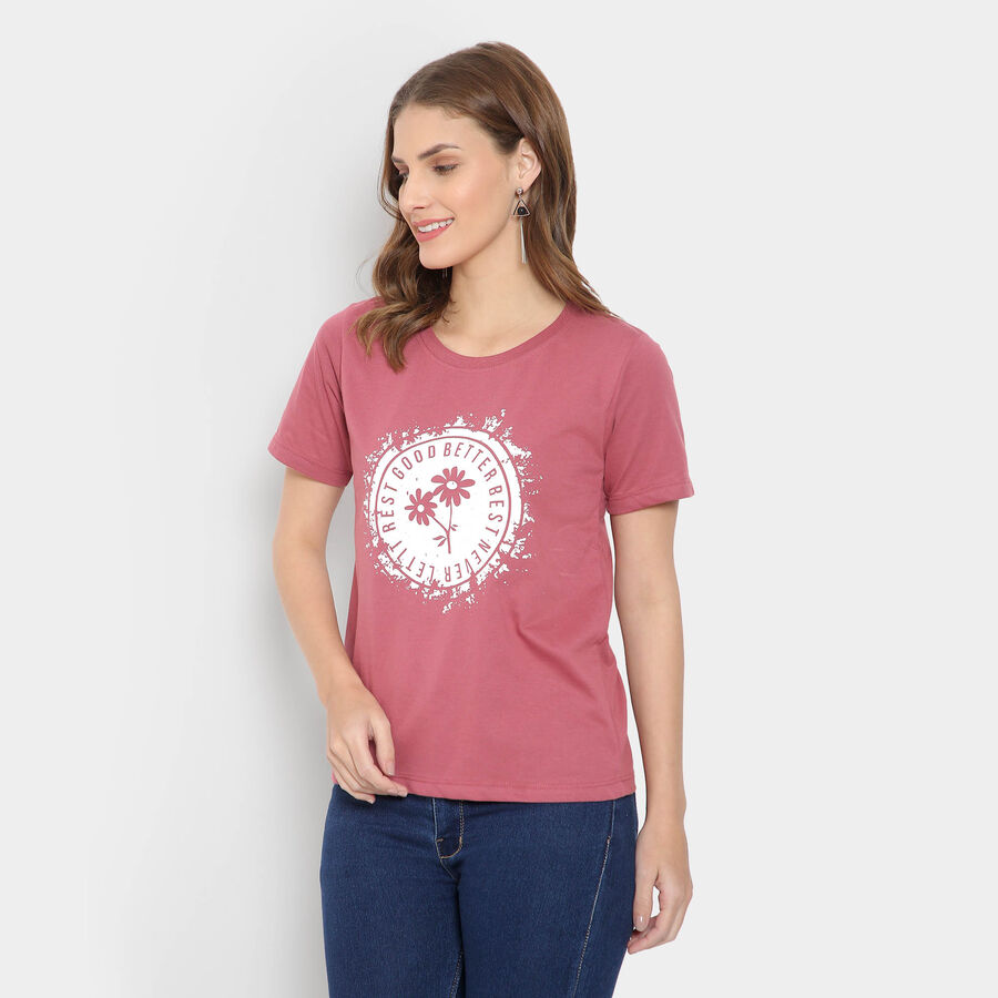 Round Neck T-Shirt, Purple, large image number null