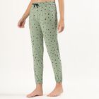 Women's Muted Sage Green Polka Dot Full-Length Cotton Pyjama, हल्का हरा, small image number null
