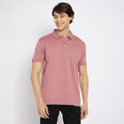 Men's 100% Cotton Collared Half Sleeves T-Shirt , Coral, small