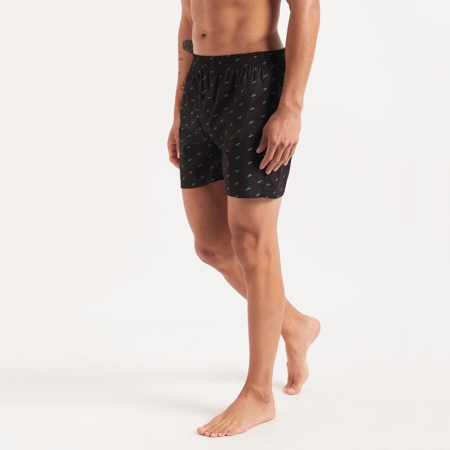 Men's Cotton Boxers, काला, large image number null
