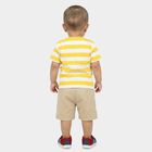 Infants' Yellow 100% Cotton Round Neck Graphic Print Baba Suit, Yellow, small