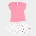 Infants Cotton Skirt Top Set, Pink, small image number null