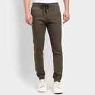 Men's Slim Fit Casual Trousers , Olive, small