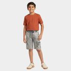 Boys Grey Regular Fit Cargo Bermuda Shorts, हल्का ग्रे, small