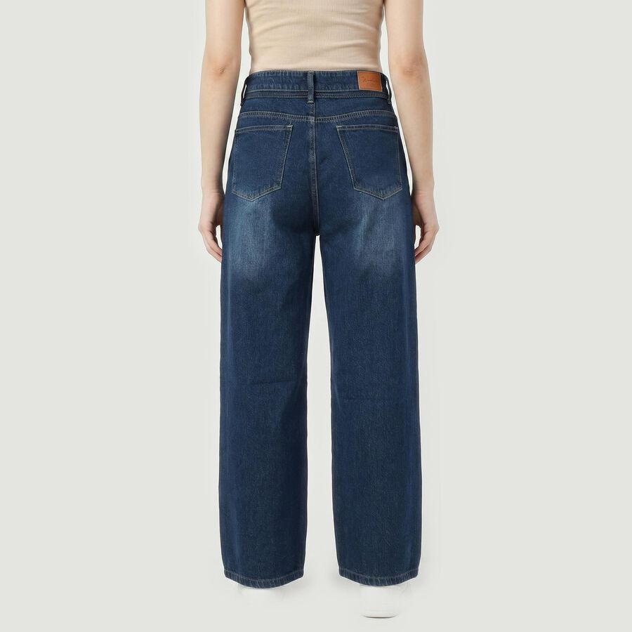 Women's Navy Blue Regular Fit Classic Jeans, Dark Blue, large