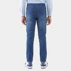 Boys Blue Slim Fit Drawstring Waist Jeans, गहरा नीला, small