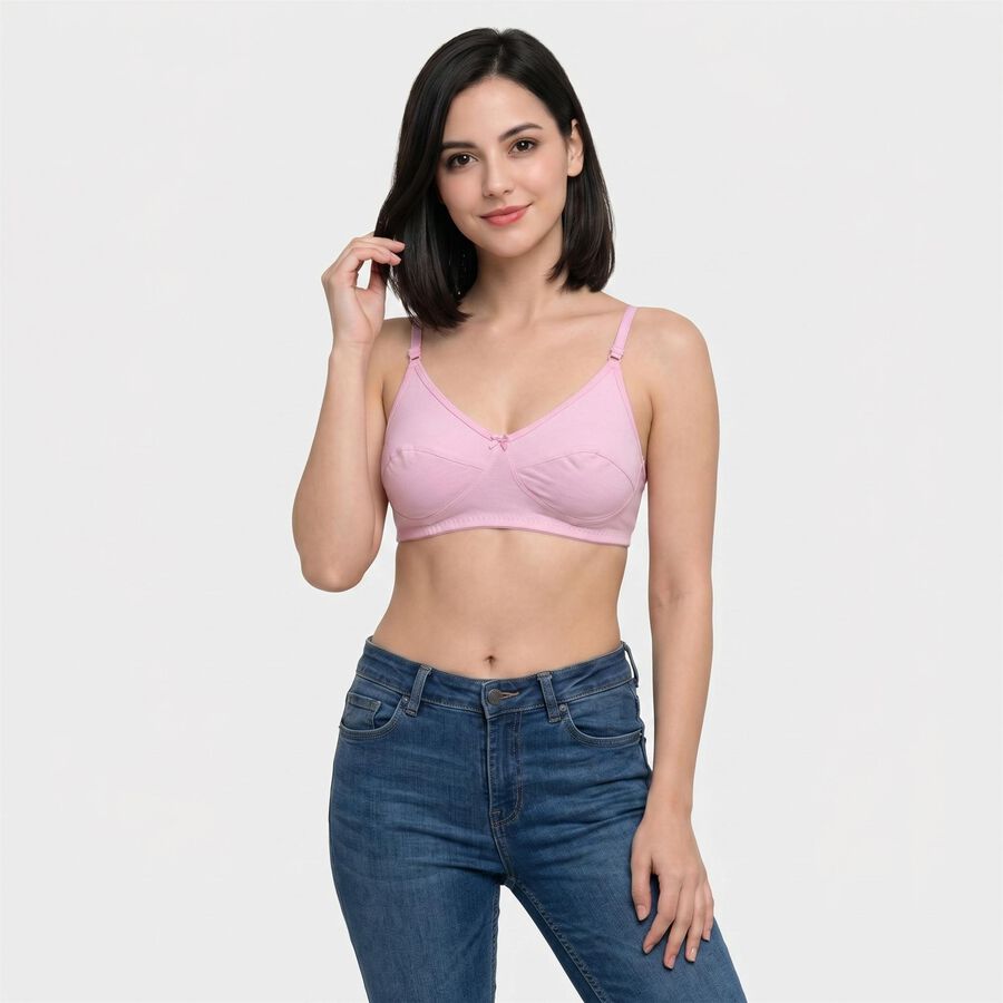 Women's Lilac Cotton V-Neck Bralette Bra, लाइलेक, large