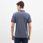 Men's Midnight Blue Cotton Polo Collar Classic T-Shirt, Mid Blue, small