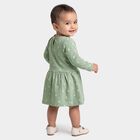 Infants' Mint Green Fit and Flare Bunny Print Frock, हल्का हरा, small