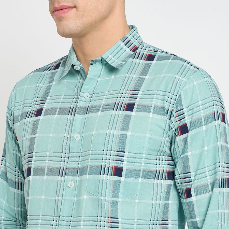 Men's 100% Cotton Casual Shirt, एक्वा, large image number null