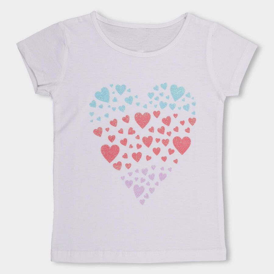 Girls' 100% Cotton T-Shirt , सफ़ेद, large image number null