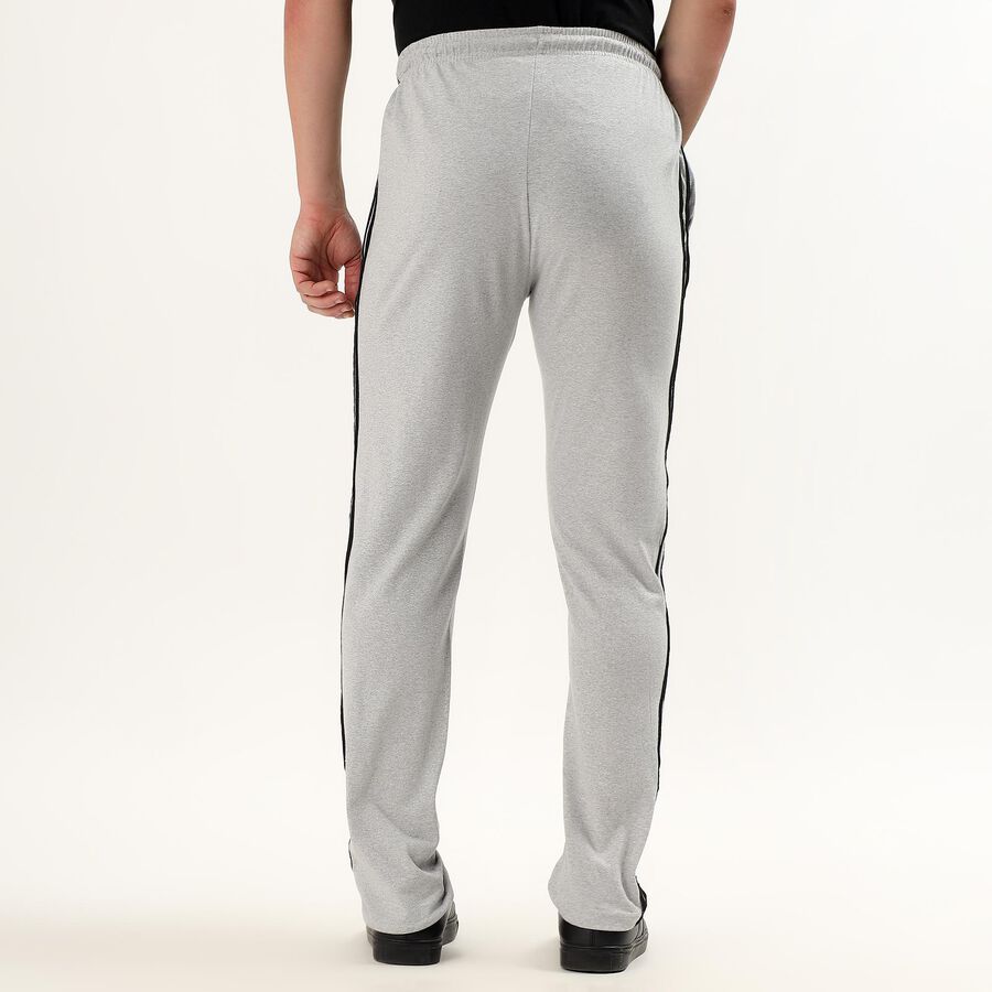 Men's Light Grey Regular Fit Side-Striped Track Pants, Light Grey, large image number null