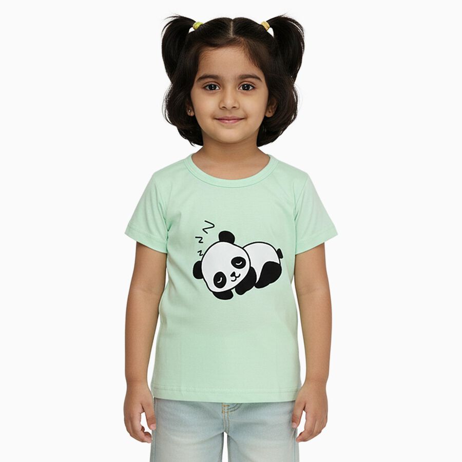 Girls' 100% Cotton T-Shirt, Light Green, large image number null