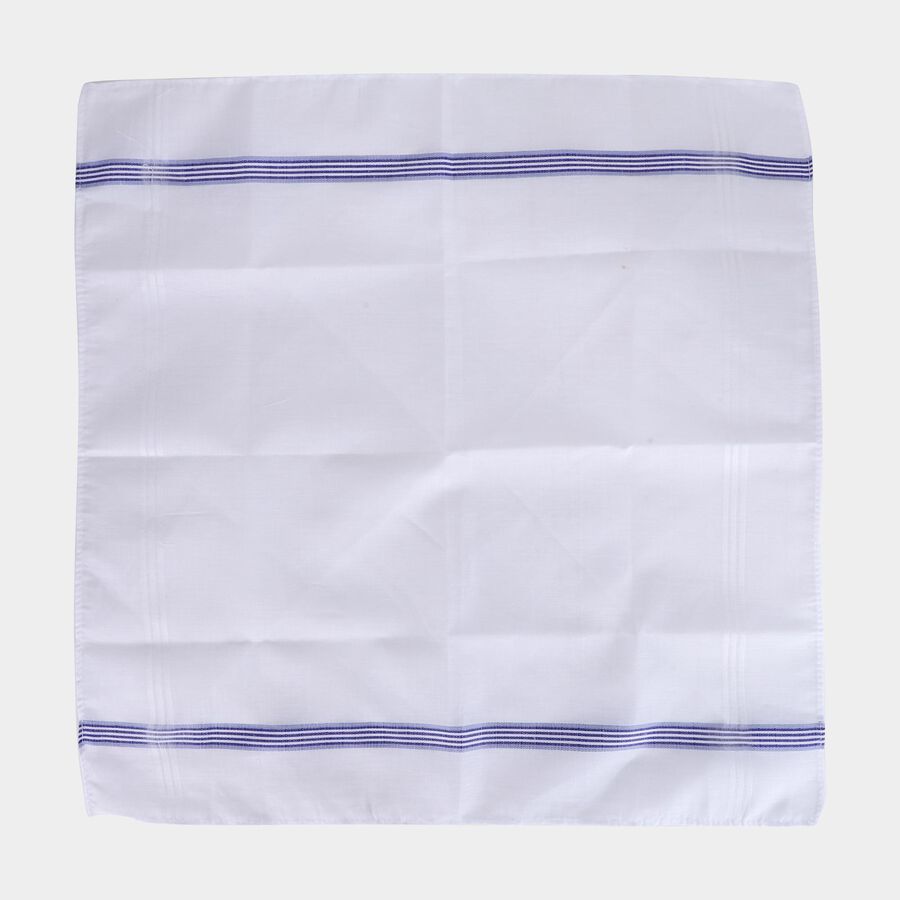 Men's White Checked Pack of 3 Handkerchief, गहरा पीला, large