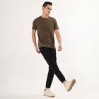 Men's Jet Black Slim Fit Cargo Trousers, काला, small image number null