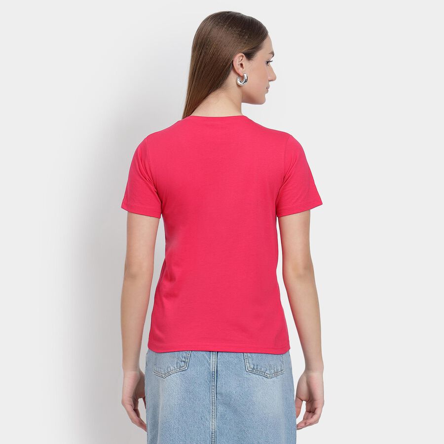 Ladies' Round Neck T-Shirt , रानी (फ्यूशिया), large image number null