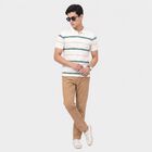 Men White Polo Neck Polo Collared Half Sleeves T-Shirt, ऑफ व्हाइट, small