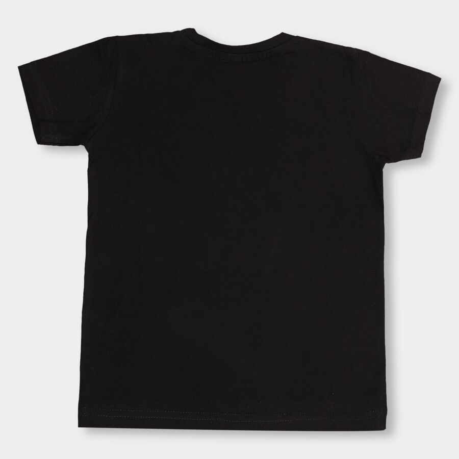 Boys' 100% Cotton Half Sleeves T-Shirt, Black, large image number null