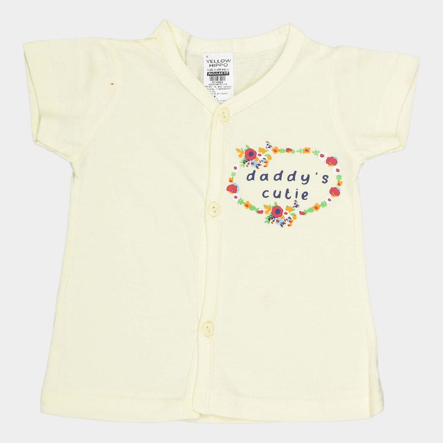 Infants Cotton T-Shirt, Yellow, large image number null