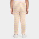 Girls' Yellow Straight Fit Striped Pyjama, पीला, small