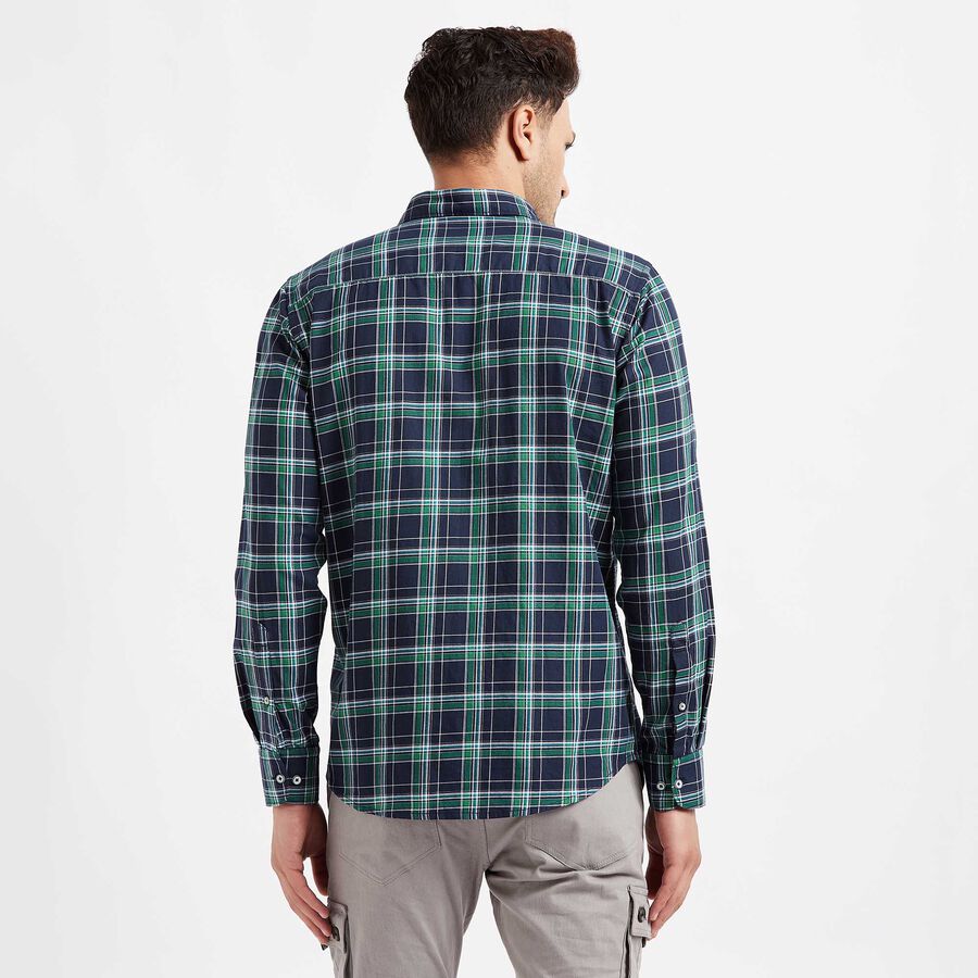 Cotton Checks Casual Shirt, Dark Green, large image number null
