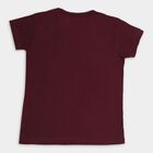 Girl's Placement Printed Regular Wine T-Shirt, Wine, small image number null