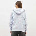 Women's Light Powder Blue Hooded Neck Casual Sweatshirt, Light Blue, small image number null