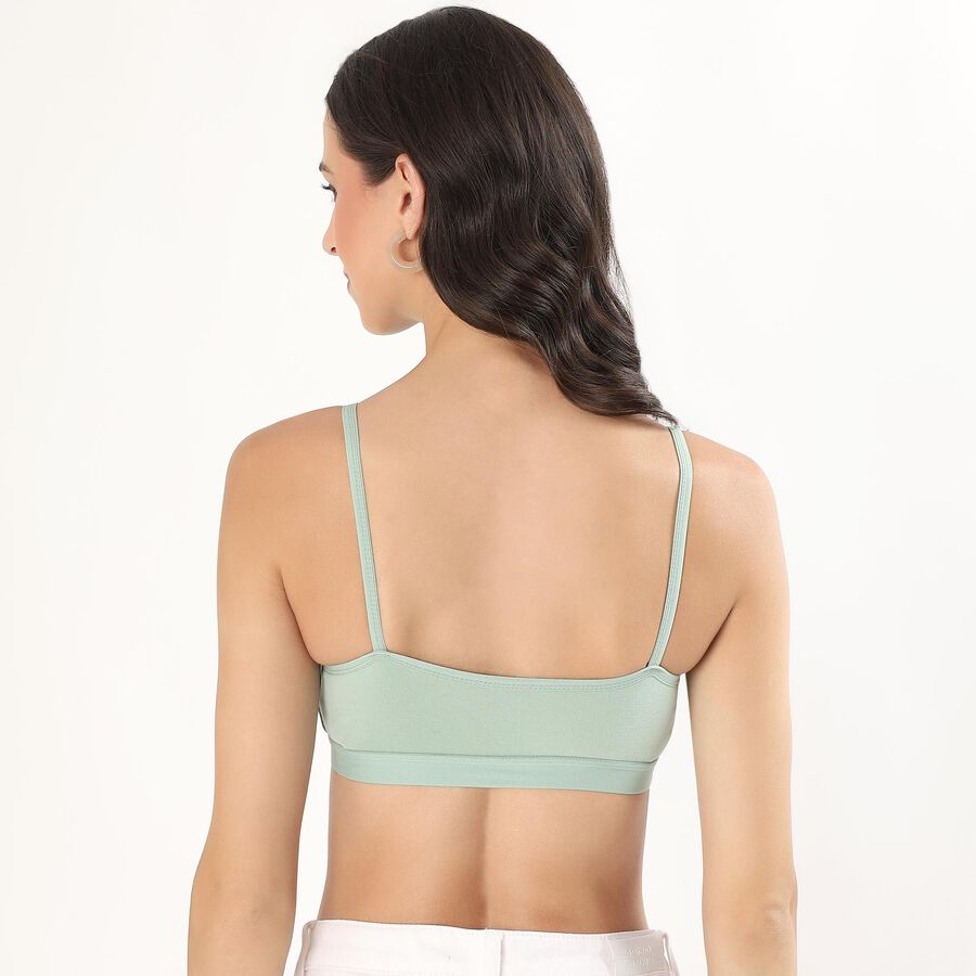 Women's Soft Mint Green Scoop Neck Casual Bra, Light Green, large