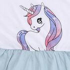 Girls' Pastel Blue and White Unicorn Printed Casual Frock, Light Blue, small image number null
