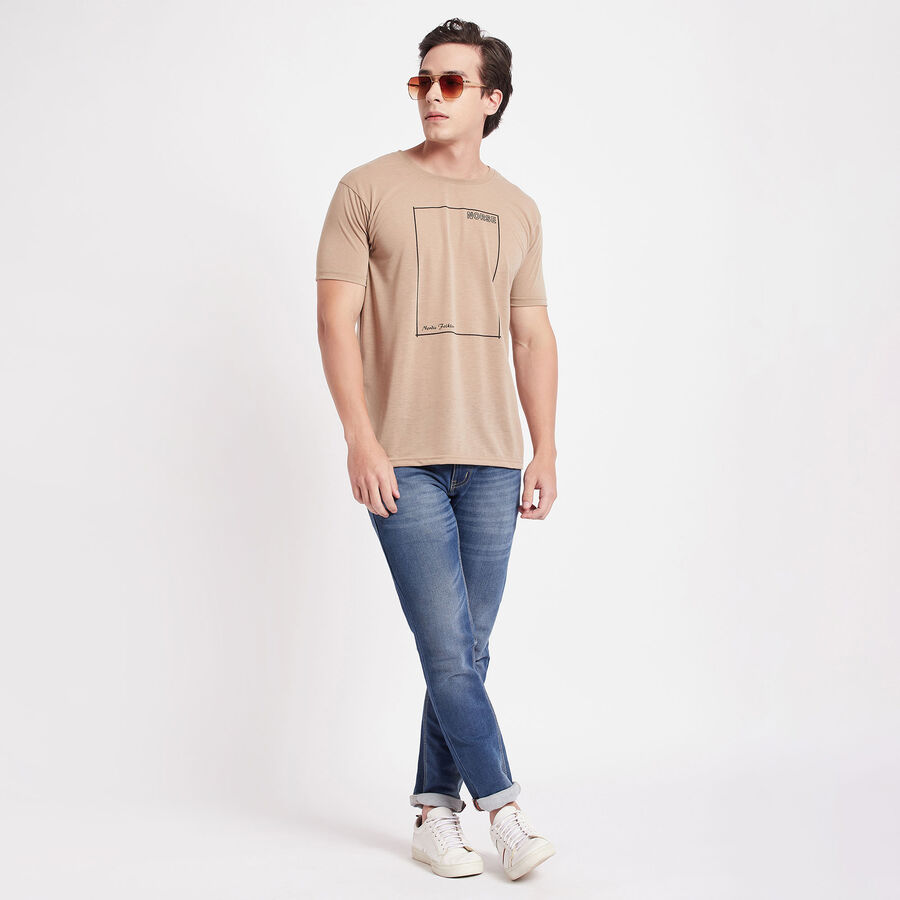 Round Neck T-Shirt, Beige, large image number null