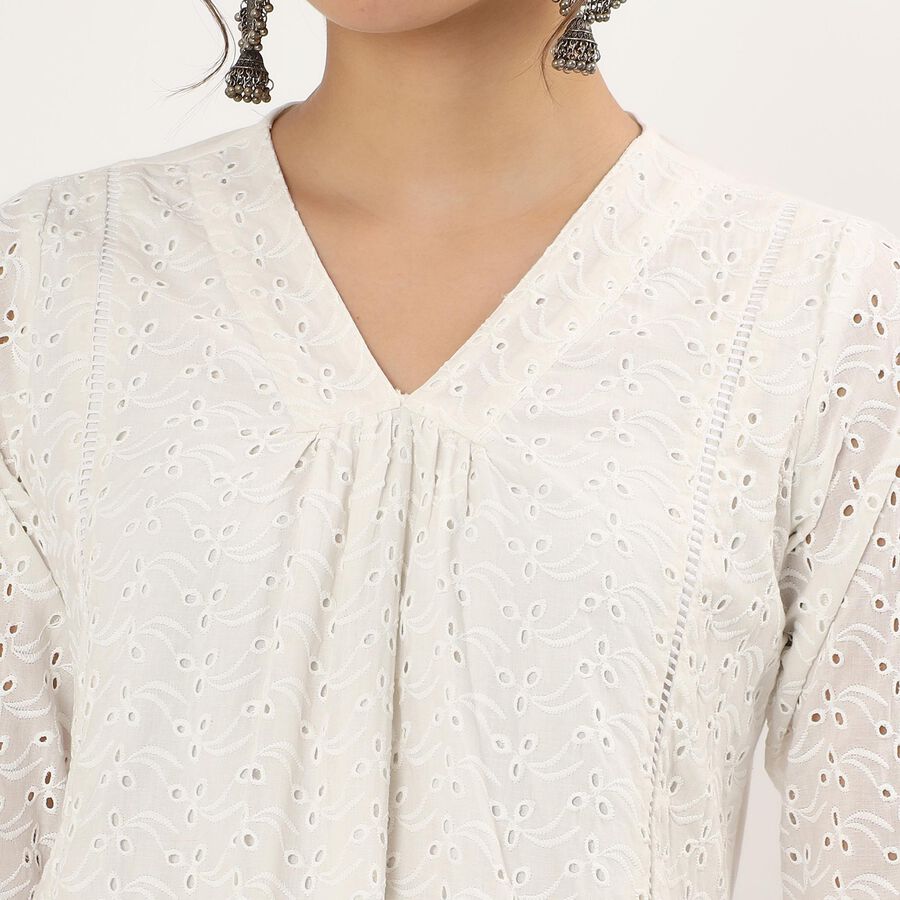 Ladies' Kurta , ऑफ व्हाइट, large