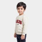 Boys' Grey Round Neck Graphic Pullover Sweatshirt, मिश्रित हल्का ग्रे, small