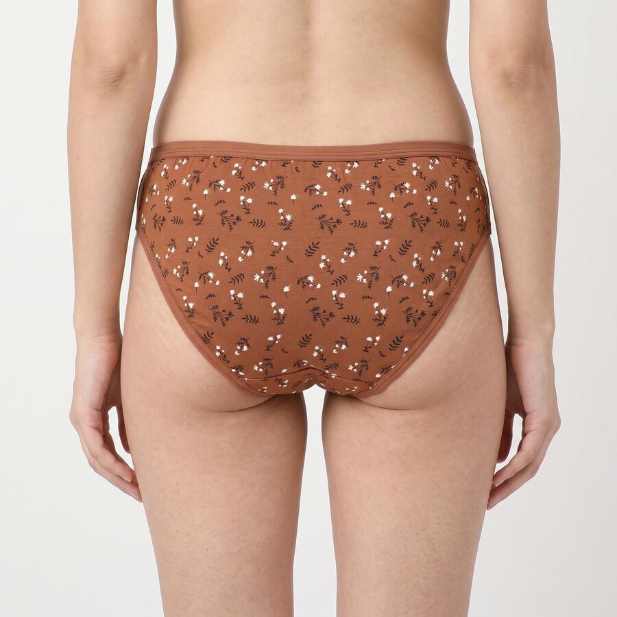 Women's Brown Regular Fit Printed Panty, Brown, large