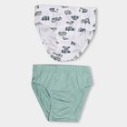 Kids' White V-Cut Briefs, Light Green, small image number null