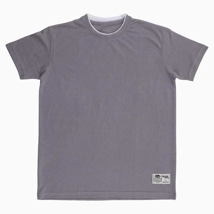 Boys' Half Sleeves T-Shirt, हल्का ग्रे, large image number null