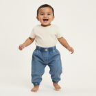 Infants Light Blue Relaxed Fit Cargo Jeans, Mid Blue, small