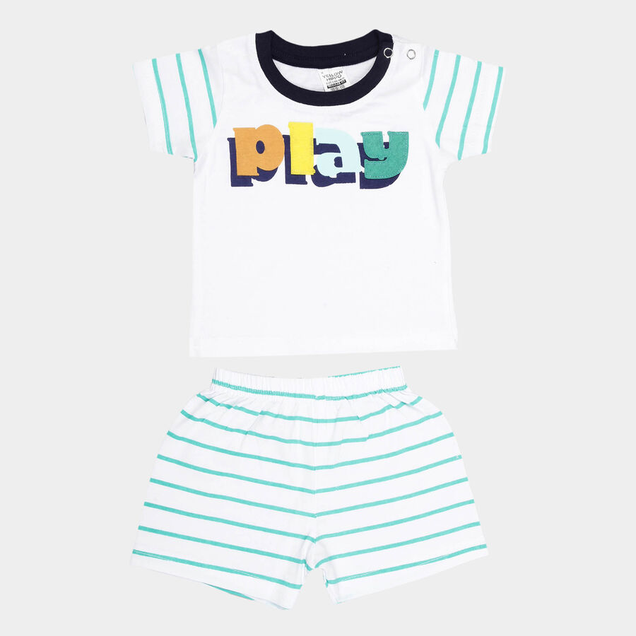 Infants Cotton Baba Suit, White, large image number null