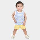 Infants Light Blue Round Neck Short Set Upper and Bottom Set, Light Blue, small