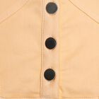 Girls' Peach A-Line Belted Shirt Collar Frock, पीच, small