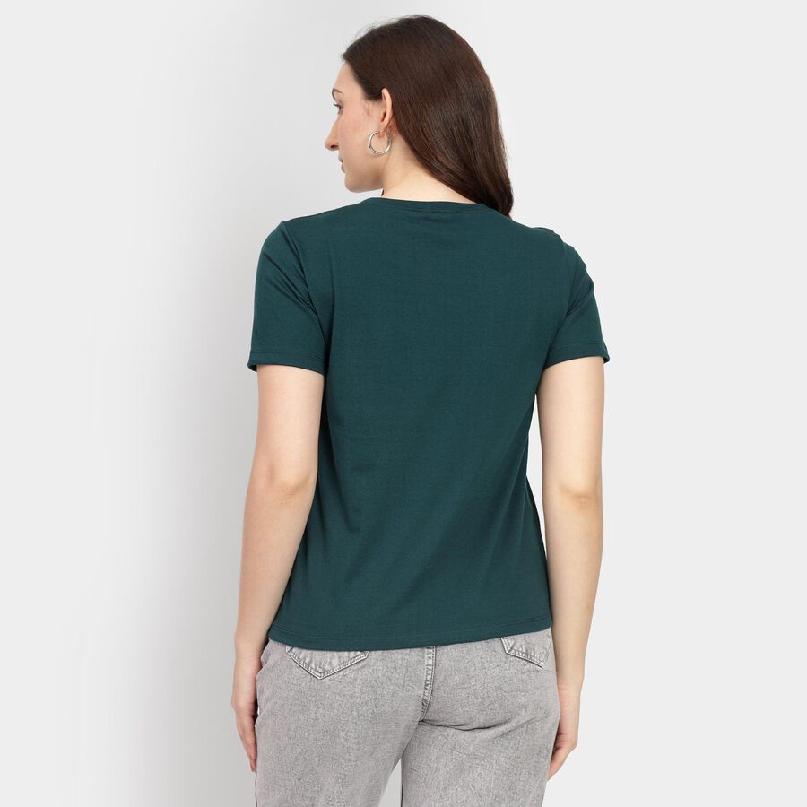 Ladies' Round Neck T-Shirt, Dark Green, large image number null