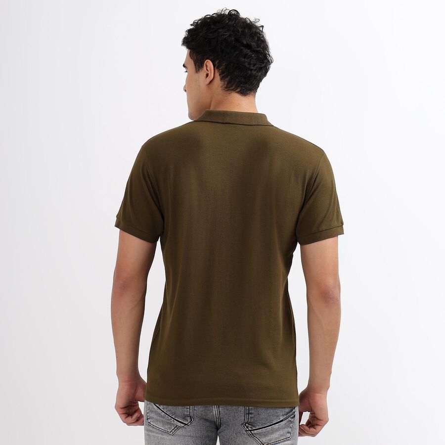Men's Collared Half Sleeves T-Shirt, Khaki, large image number null