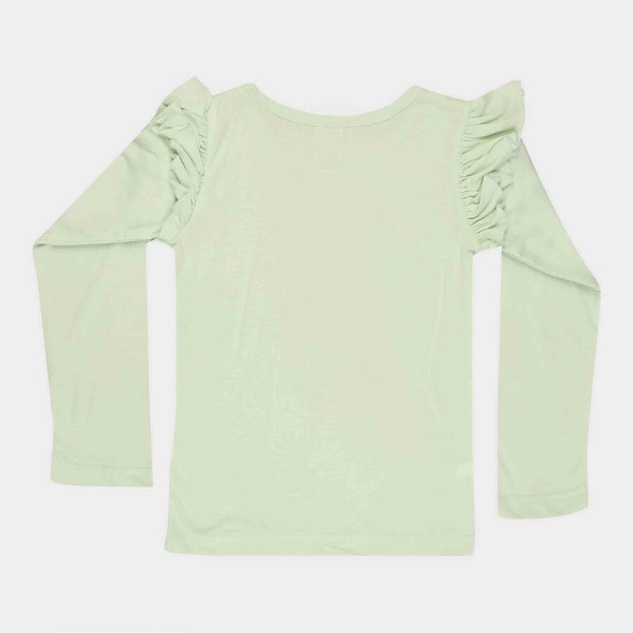 Girls Regular Round Neck Top, Light Green, large image number null