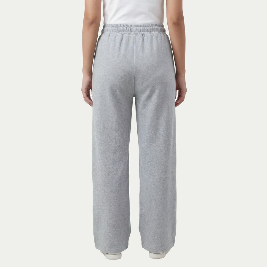 Women's Grey Slim-Fit Zip Pocket Track Pants, Melange Light Grey, large