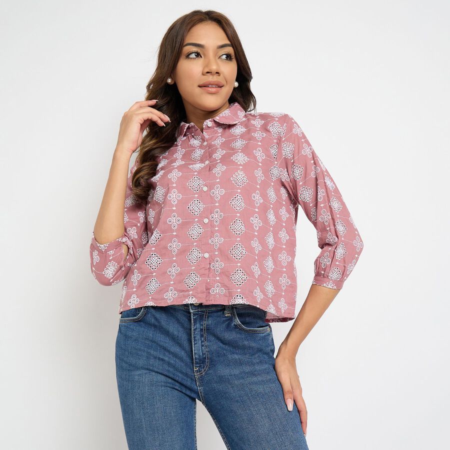 Ladies' 100% Cotton Shirt, Pink, large image number null