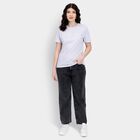 Ladies' Round Neck T-Shirt , मिश्रित मध्यम ग्रे, small