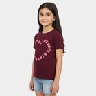 Girls' T-Shirt, वाइन, small