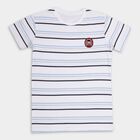 Boys' 100% Cotton Half Sleeves T-Shirt , White, small image number null