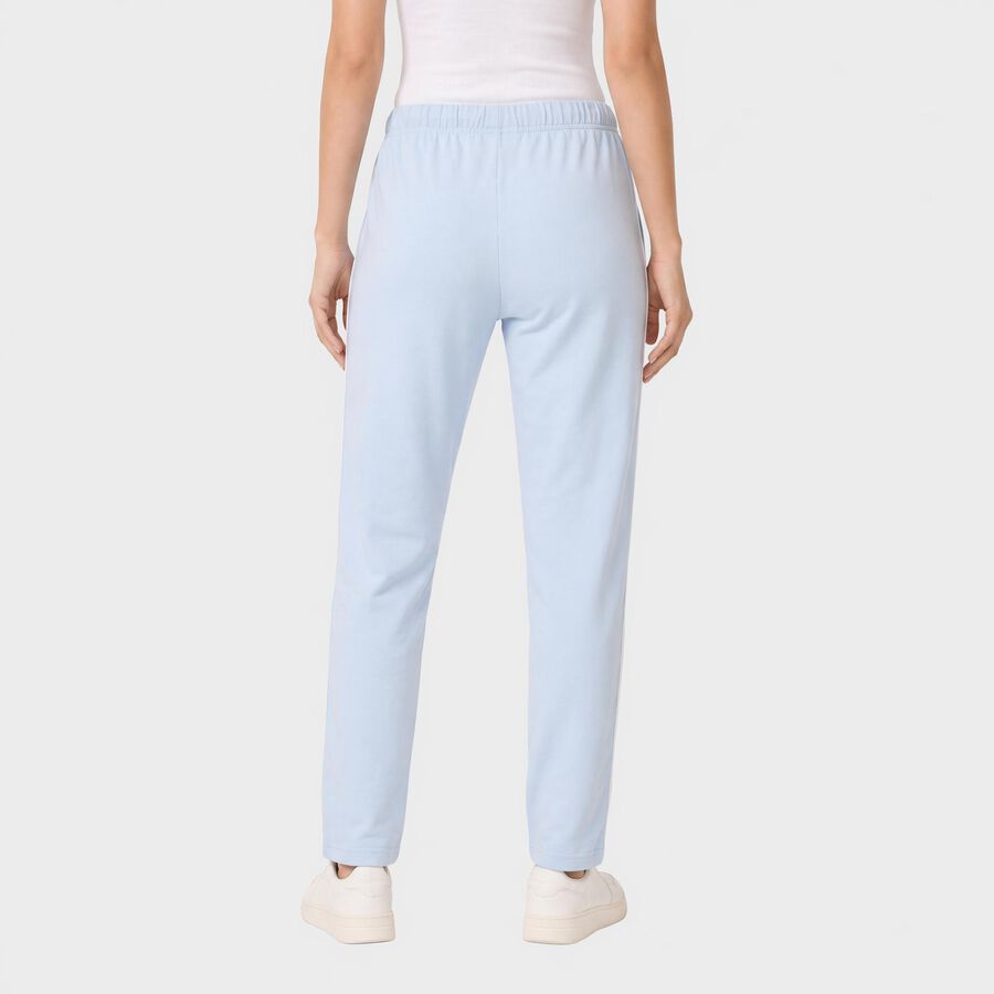 Ladies' Light Blue Straight Fit Bunny Print Track Pants, Light Blue, large