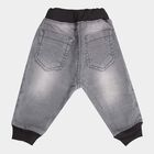 Infants Heavy Wash with Embroidery Rib Waist Jogger Fit Jeans, Light Grey, small image number null