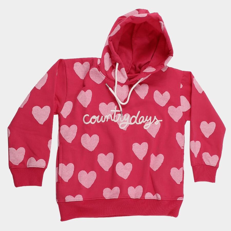 Girls' Sweatshirt, Fuchsia, large image number null